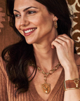 Berry Medium Hoop Earrings - Teak