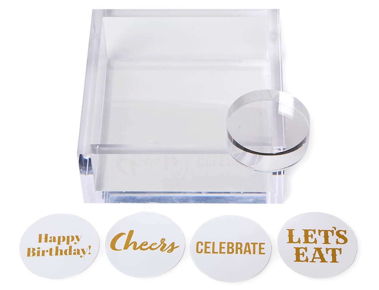 Acrylic Cocktail Napkin Holder with Paper Weight