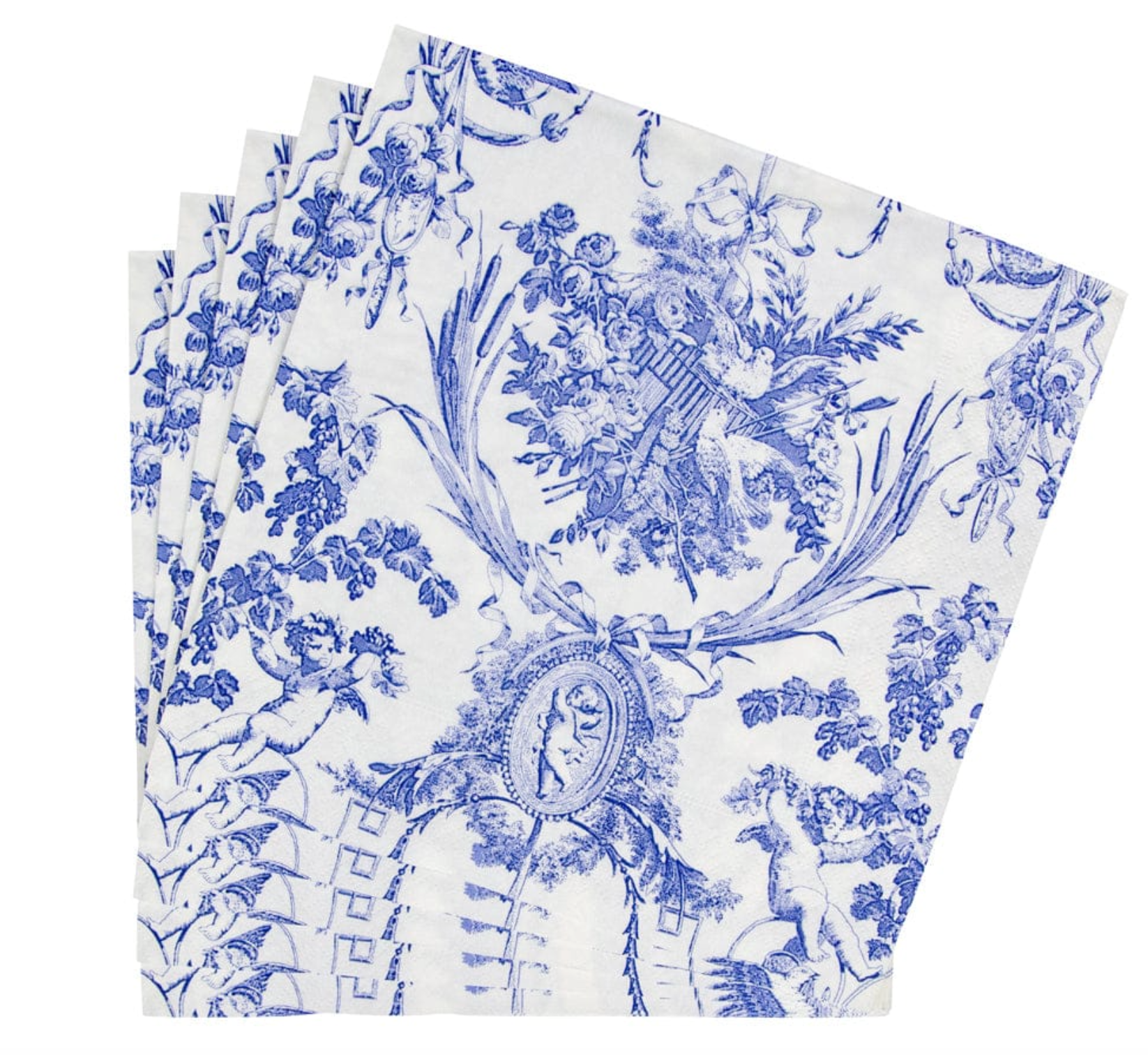 Romantic Toile Blue Dinner Napkin