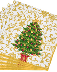 Gilded Christmas Tree Cocktail Napkin