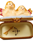 Two Angels on Blue Base with Removable Arrow