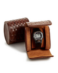 Chestnut Woven Leather Watch Case