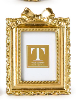 Vintage Gold Mini Photo Frame with Accent Bow