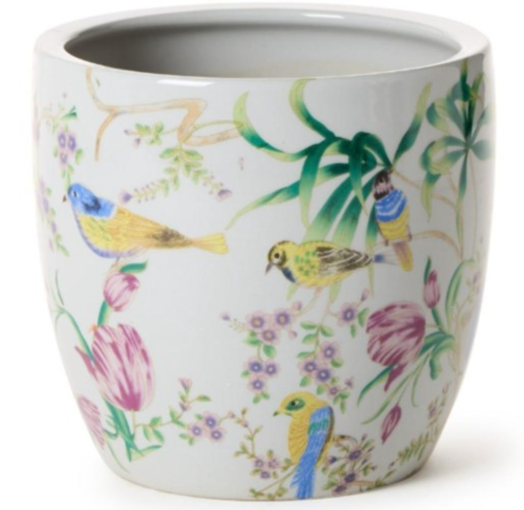 Bird and Blossom Chinoiserie Planter