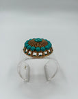 Acrylic Cuff with Vintage Turquoise Brooch