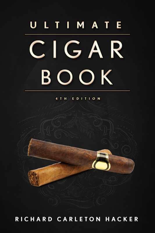 Book cover of 'Ultimate Cigar Book' with two cigars on a dark background