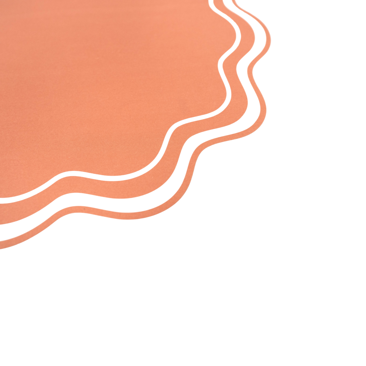 Orange Wavy Scallop Paper Placemats