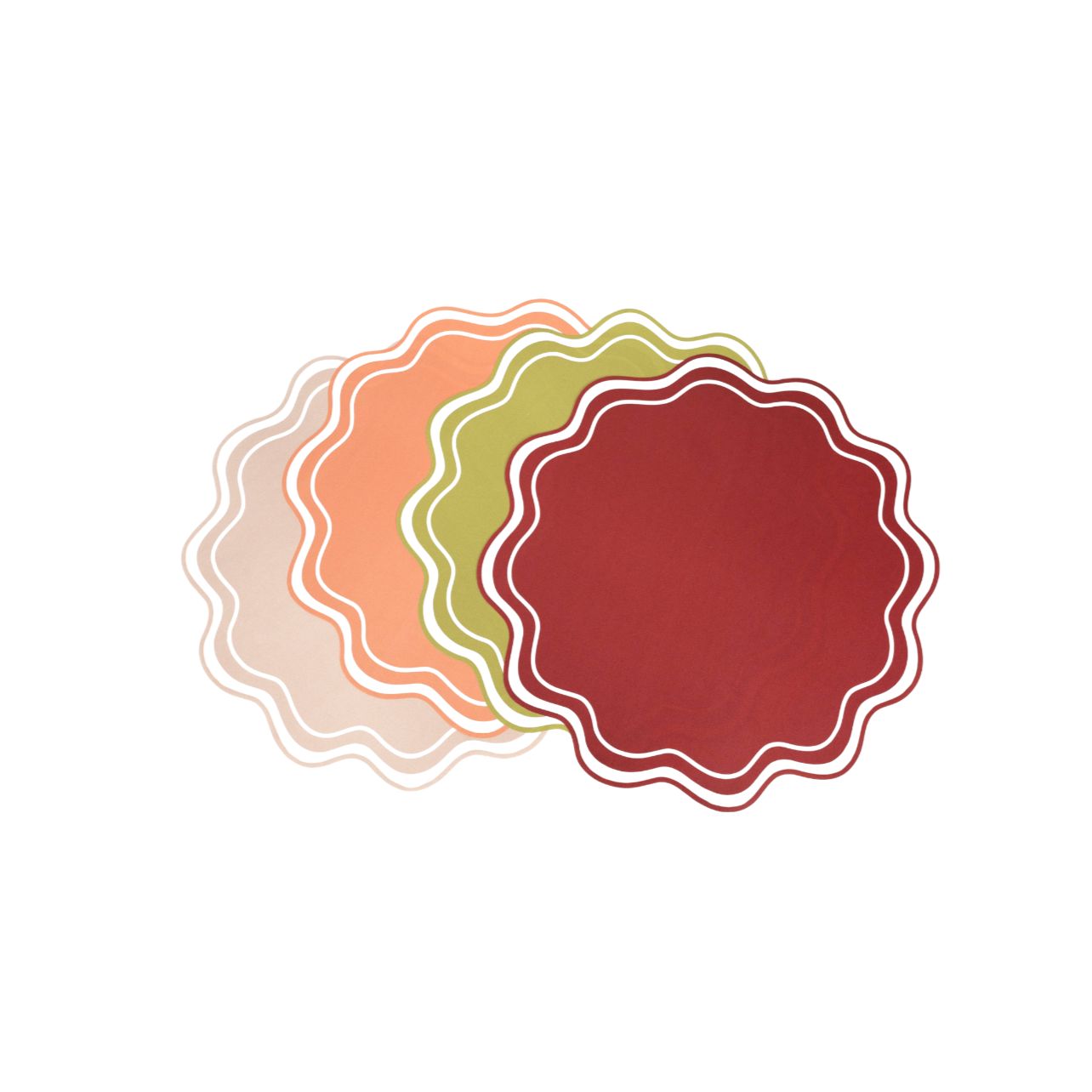 Orange Wavy Scallop Paper Placemats