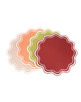 Orange Wavy Scallop Paper Placemats