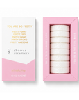 You Are So Pretty - Shower Steamers, Island CitrusChez Gagné set of 8 shower steamers in a pink box, on a white background.