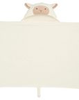 Cream Lambie Hooded Baby Bath Wrap