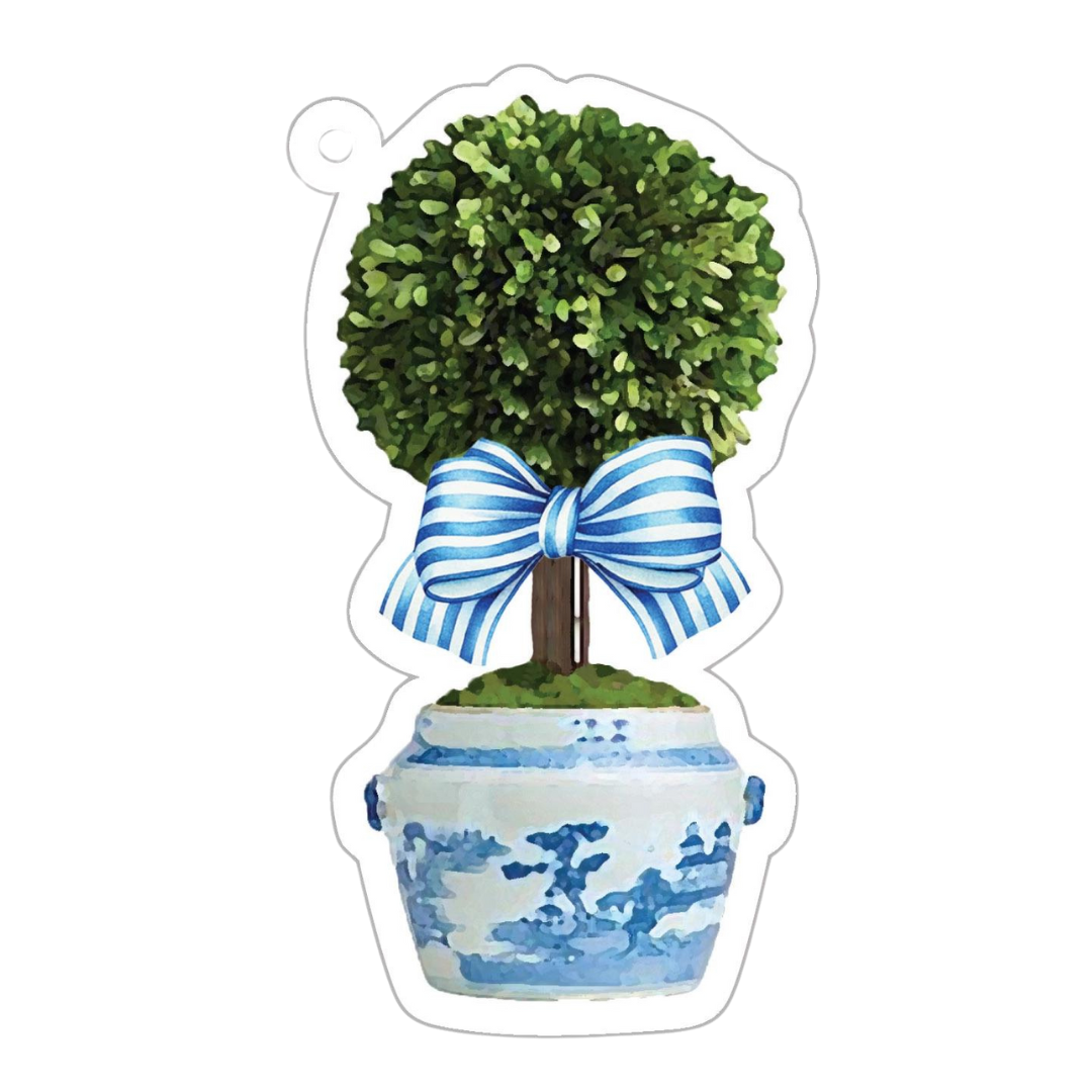Striped Topiary Tree Die-Cut Gift Tags