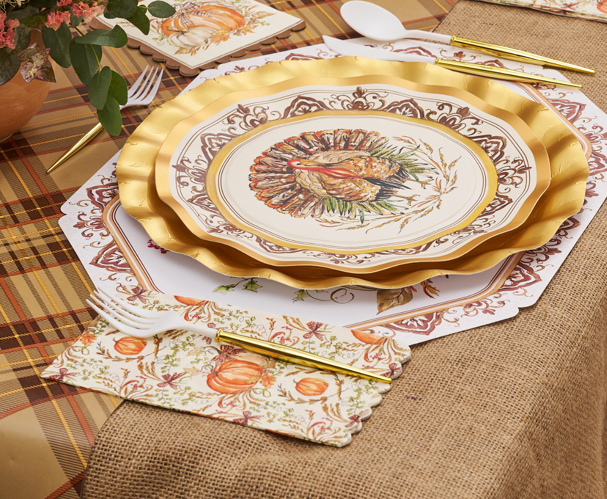 Turkey &amp; Gourds Guest Towels, 20pk