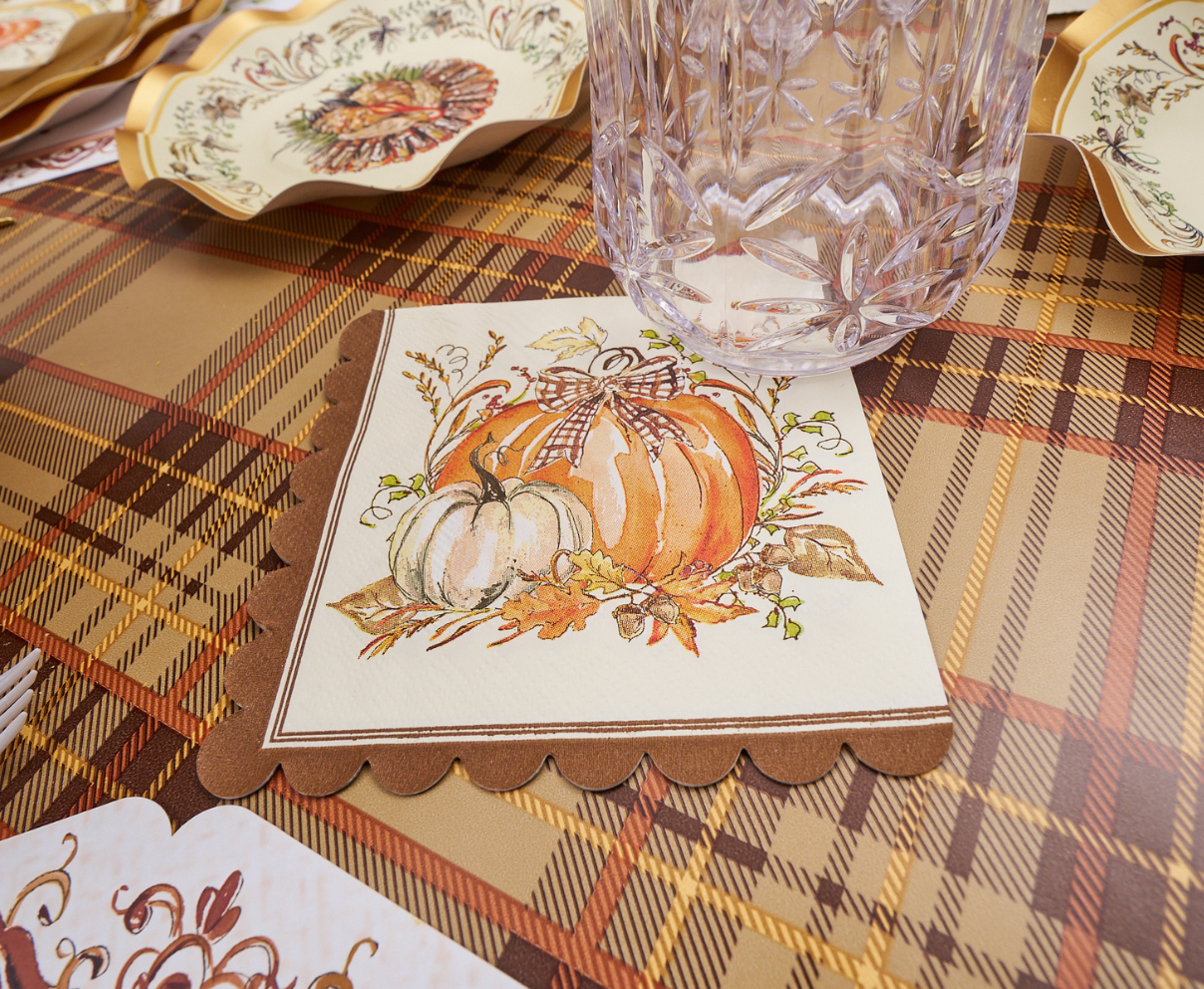 Turkey &amp; Gourds Cocktail Napkins, 26pk