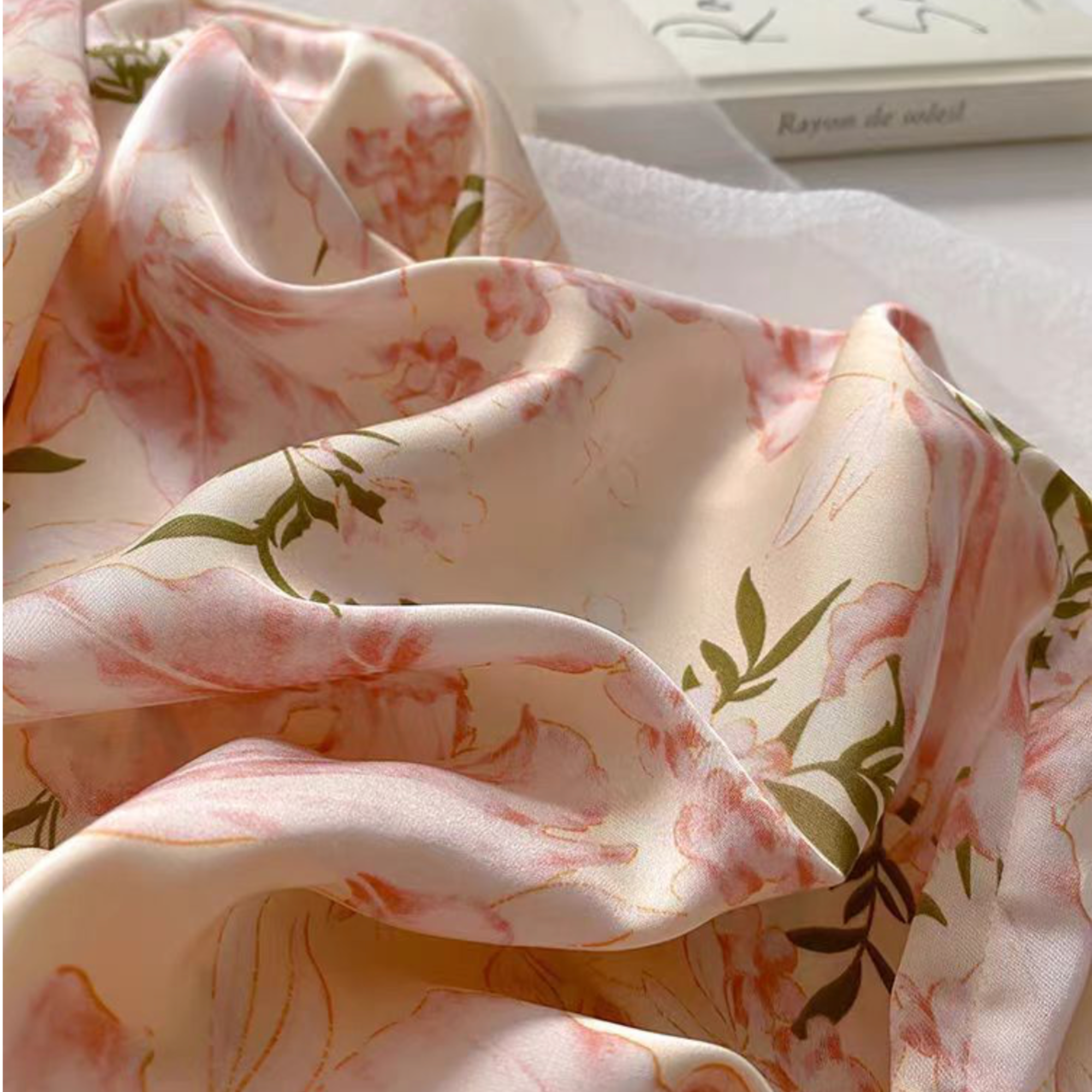 Floral Satin Pajama Set with Pockets