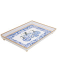 Chelsea Enameled Oliver Tray 8x12: White & Blue / 8x12