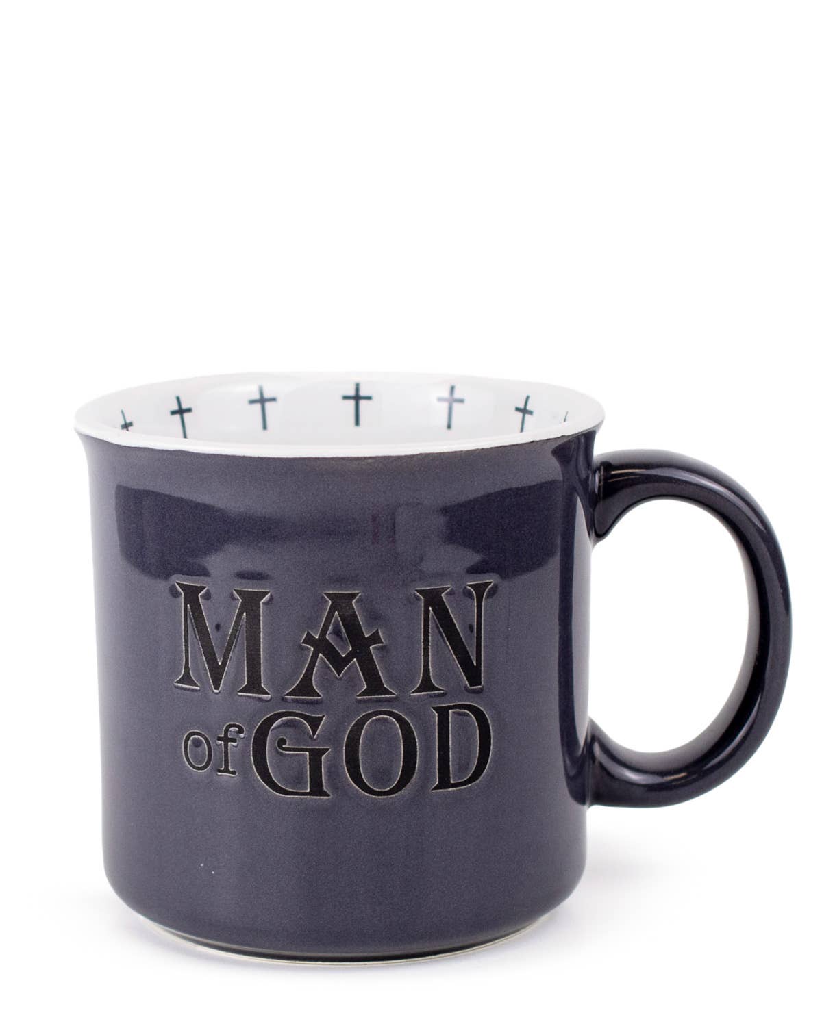 Steel Gray Mug with Man of God detailed lettering