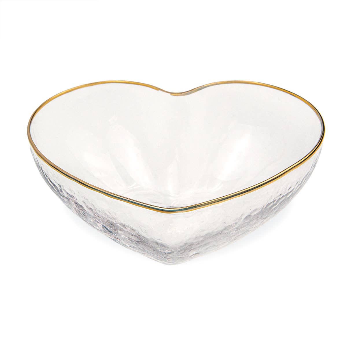 Heart Glass Bowl   Clear/Gold   5.9x2.2x5.5