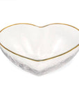 Heart Glass Bowl   Clear/Gold   5.9x2.2x5.5