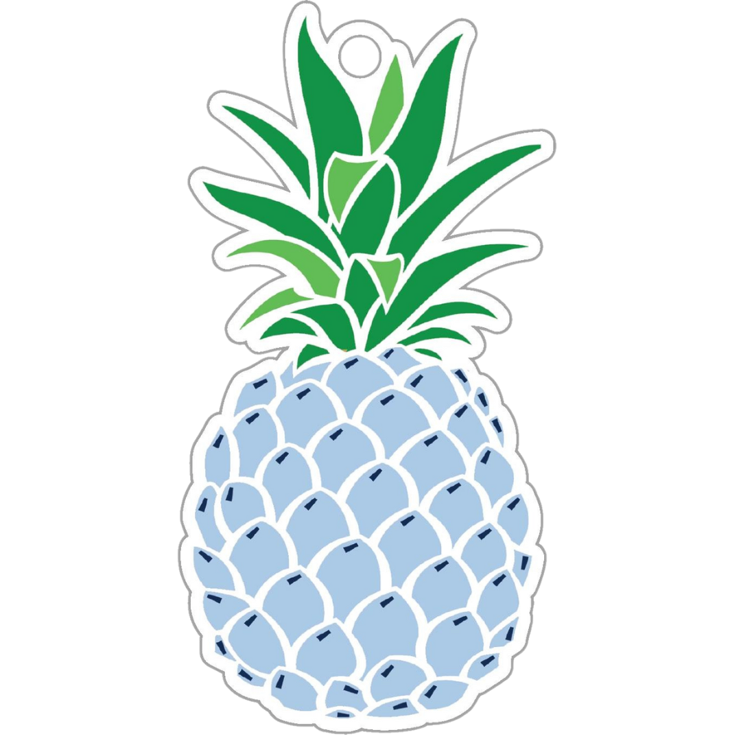Blue Pineapple Die-Cut Gift Tag