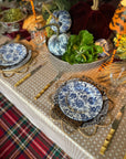 Melamine Chinoiserie Garden Bleu Dinner Plate 10", Set of 4
