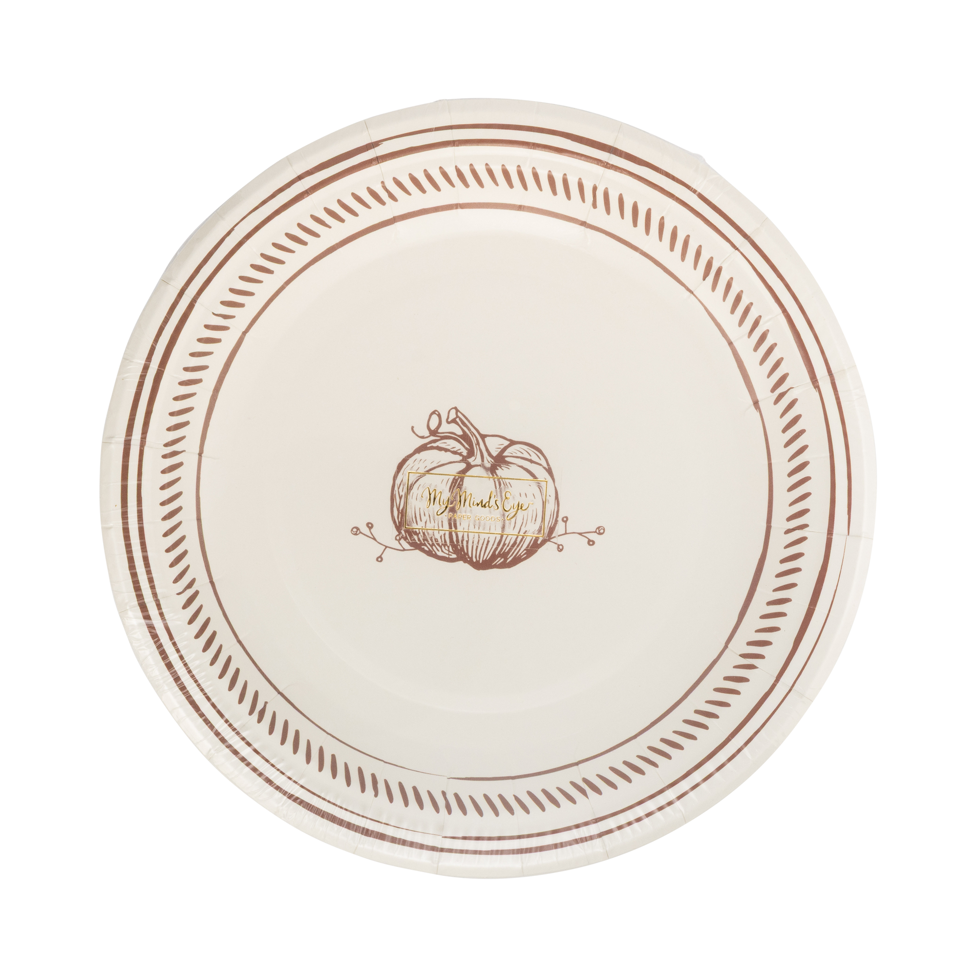 Pumpkin Line Art Paper Plates