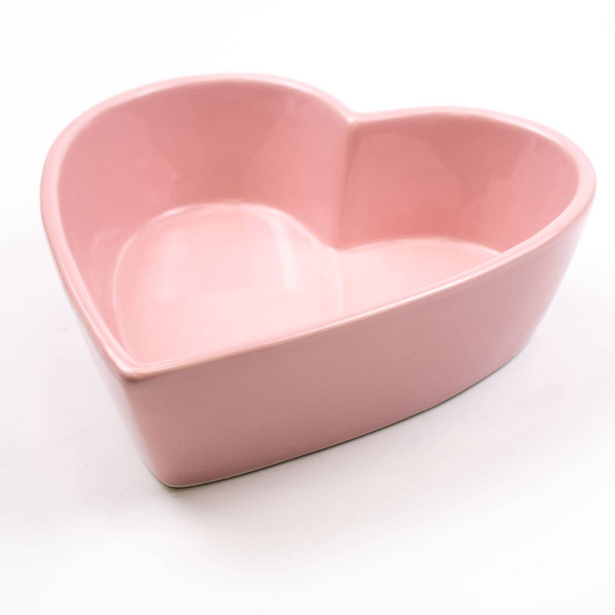 Heart Shaped Tidbit Dish   Pink   8x7x2.25