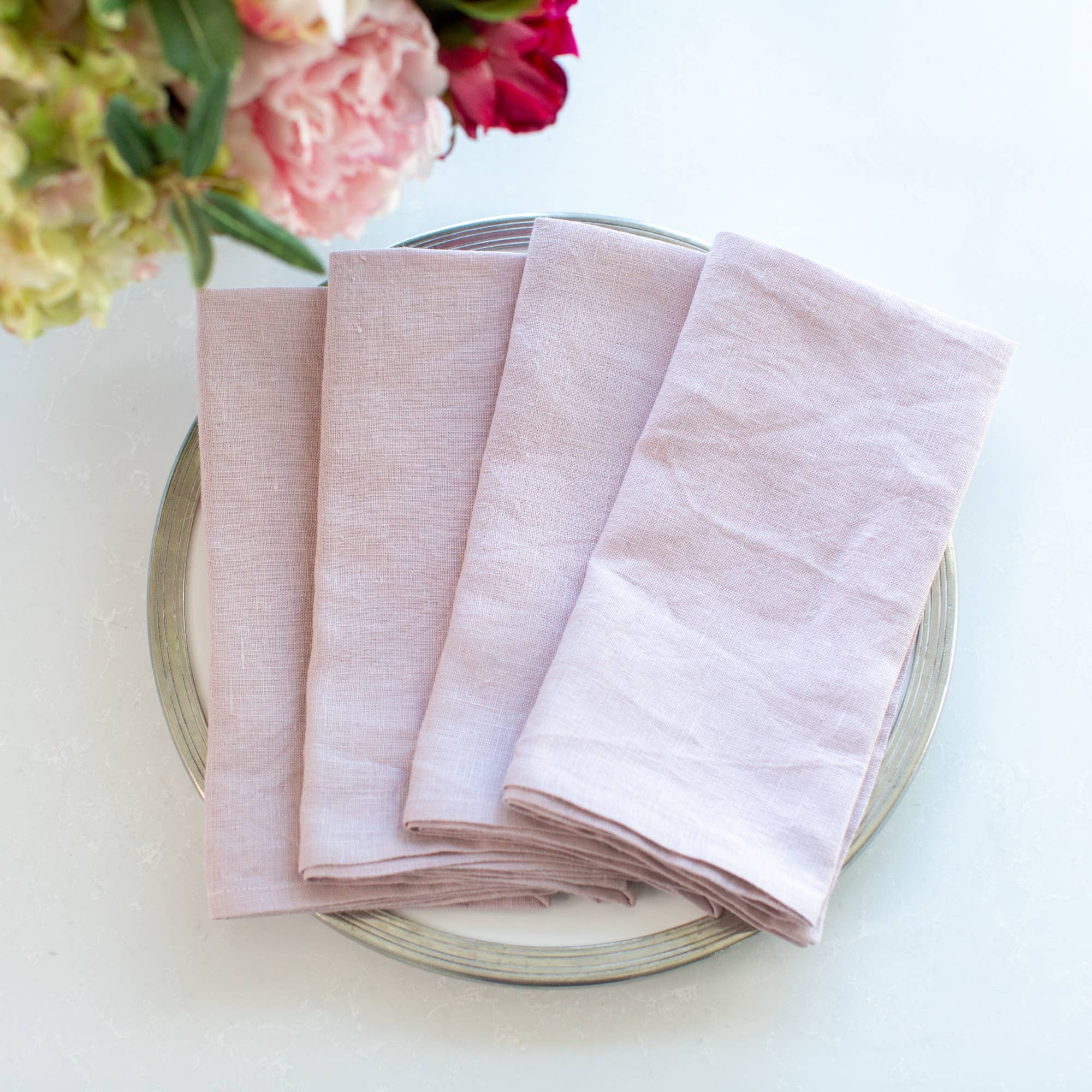 Washed Linen Napkin Set - New Color: Red