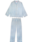 Scalloped Pajama Set Long - Blue Chintz