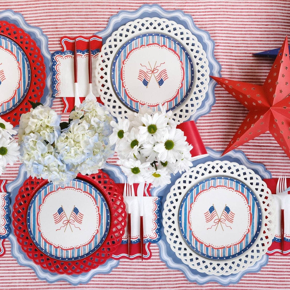 White Basketweave Dinner Paper Plates