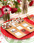 Red Basketweave Dinner Paper Plates