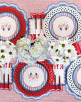 White Basketweave Dinner Paper Plates