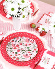Red Basketweave Dinner Paper Plates