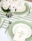 Sage Basketweave Dinner Paper Plates