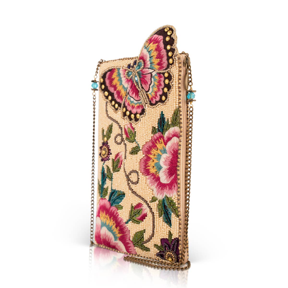 Butterfly Garden beaded floral crossbody