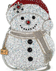 Ice Breaker Beaded Snowman Crossbody Handbag