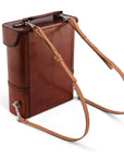 Premium Genuine Leather Double Wine Bottle Carrier / Tote with Bit Design