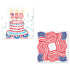 Two patriotic-themed coastersfeaturing a birthday cake with candles and an American flag design.