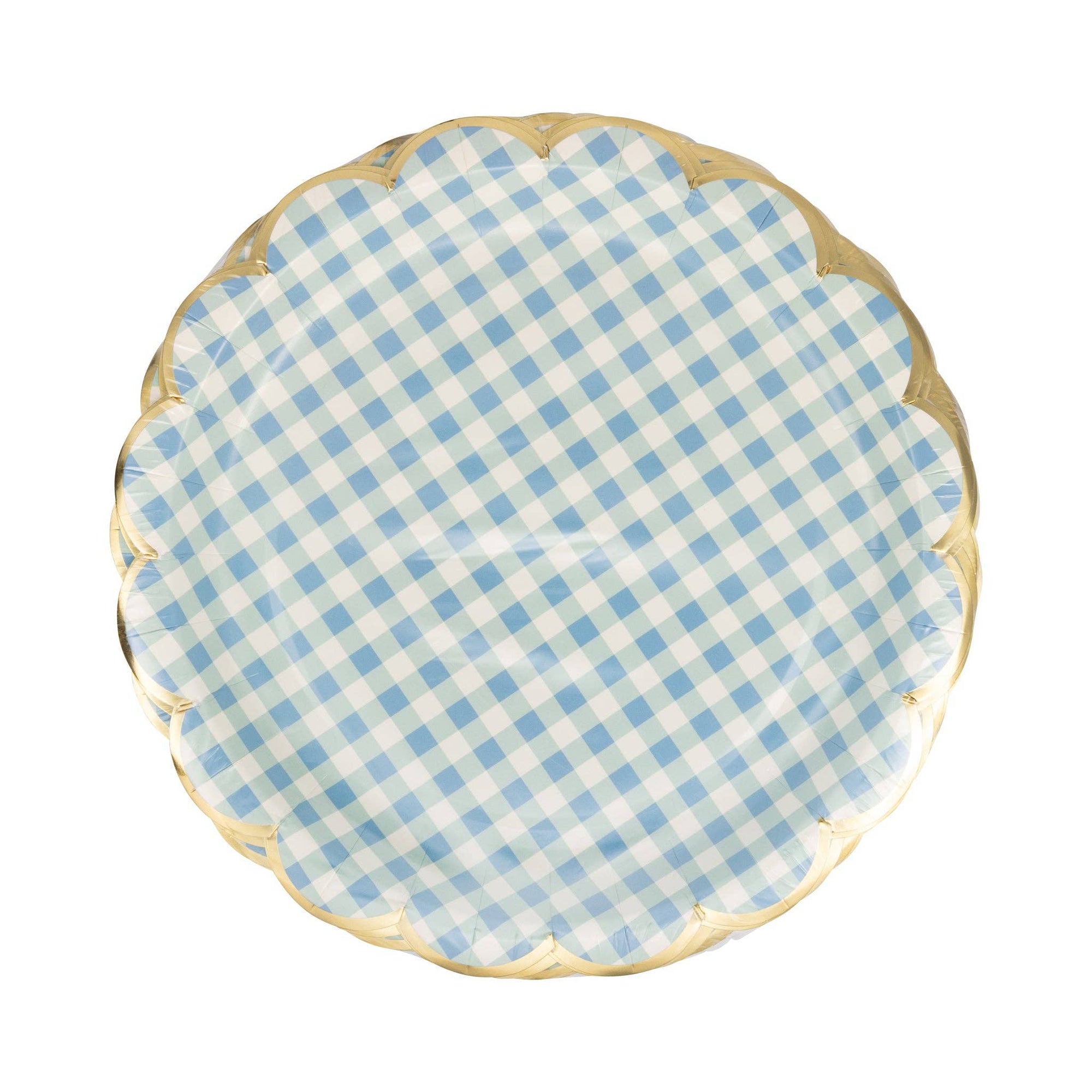 Blue Gingham Paper Plate