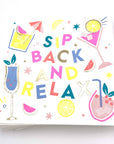 Funny Cocktail Napkins | Sip Back and Relax - Foil  - 20ct