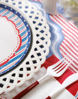 White Basketweave Dinner Paper Plates