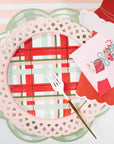 Pink Basketweave Dinner Paper Plates