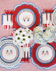 Red Basketweave Dinner Paper Plates