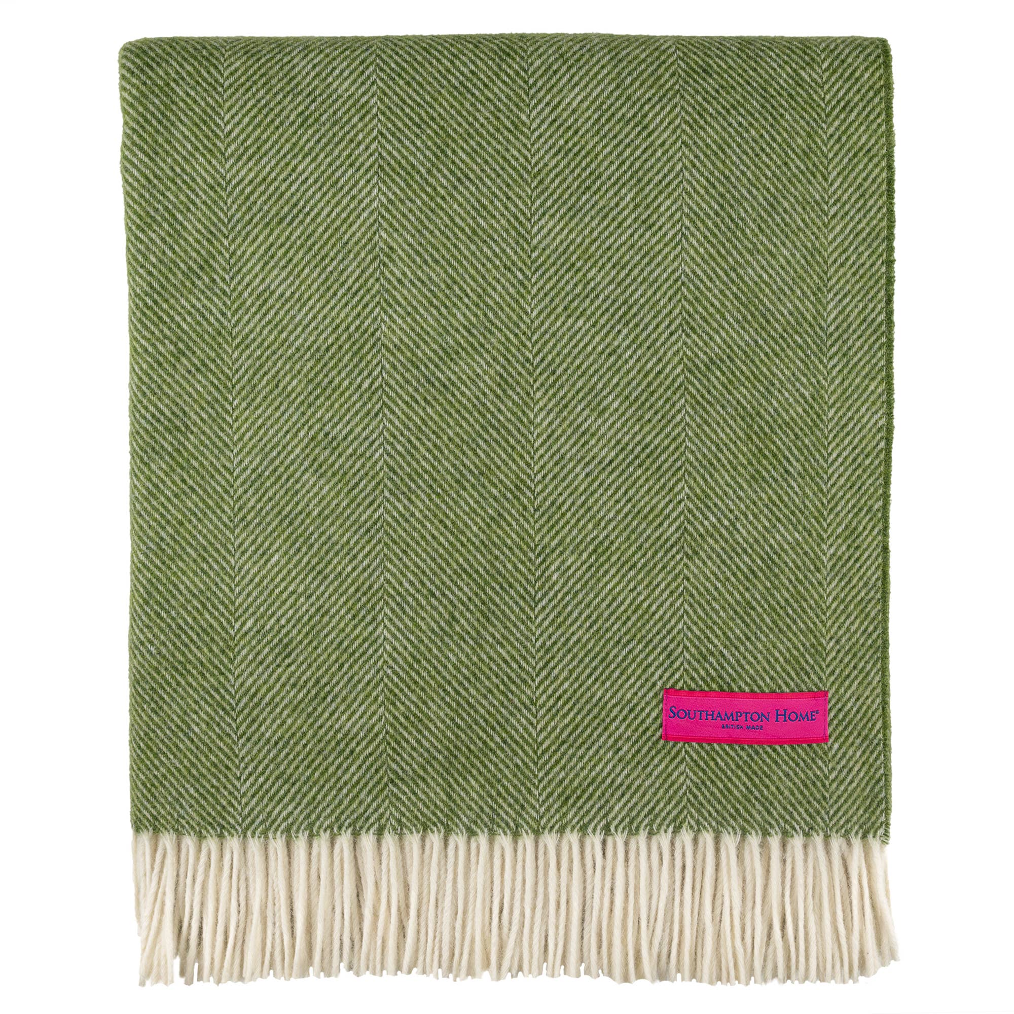 Southampton Evergreen Herringbone Throw