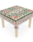 Mahjong tablecloth floral patterned cloth on a white background
