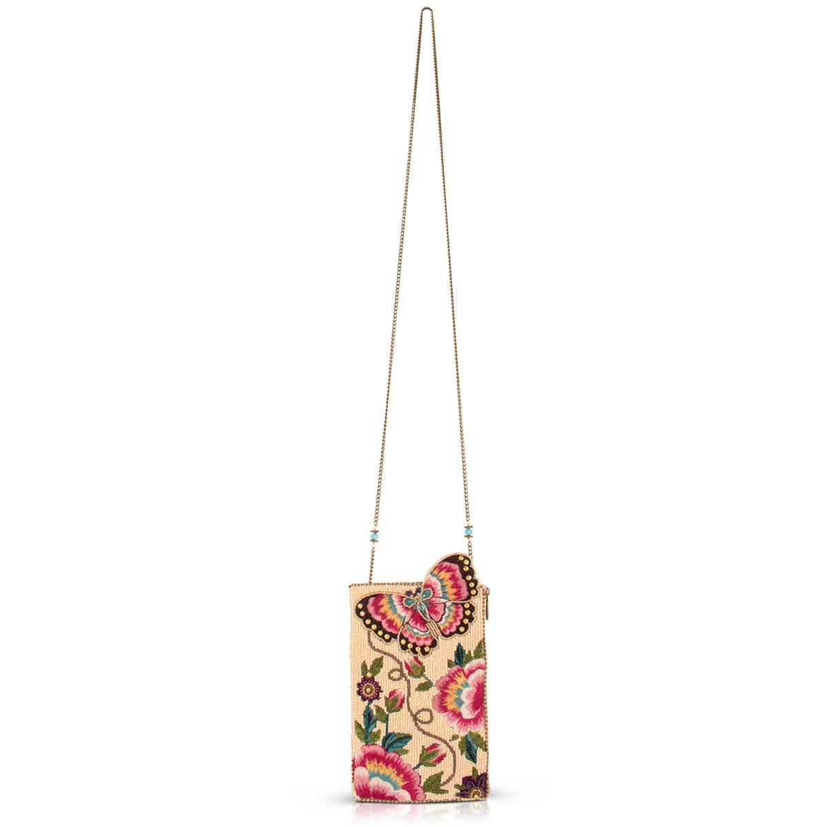 Butterfly Garden beaded floral crossbody