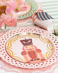 Pink Basketweave Dinner Paper Plates