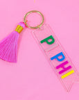 Tassel Sorority Key Fob: Pi Beta Phi