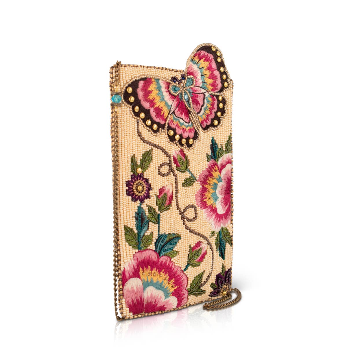 Butterfly Garden beaded floral crossbody