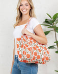 Orange Poppy Quilted Tote Bag